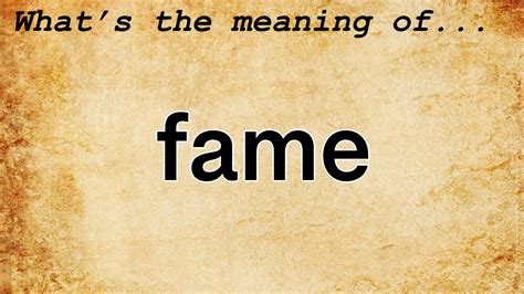 gain fame definition.